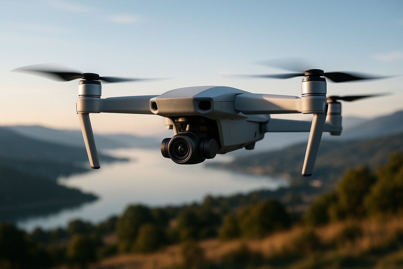 Galiview Drone flying over a futuristic landscape